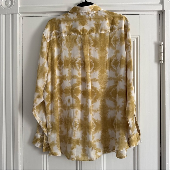 Tie-Dye Satin Button-Up Shirt - Picture 2 of 4